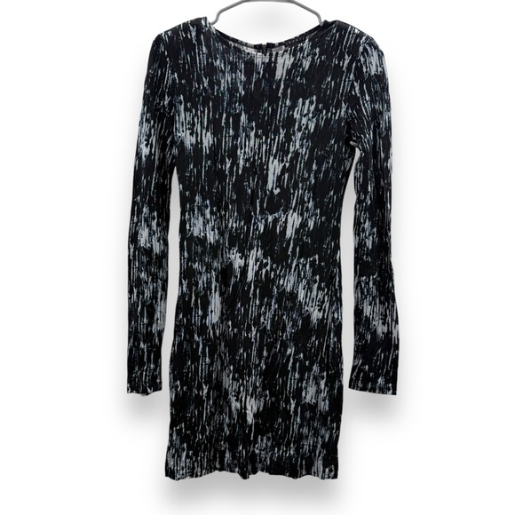 Theory Madelina Storm Cloud Long Sleeve‎ Abstract Print Mini Sheath Dress Sz 4 - Picture 1 of 9